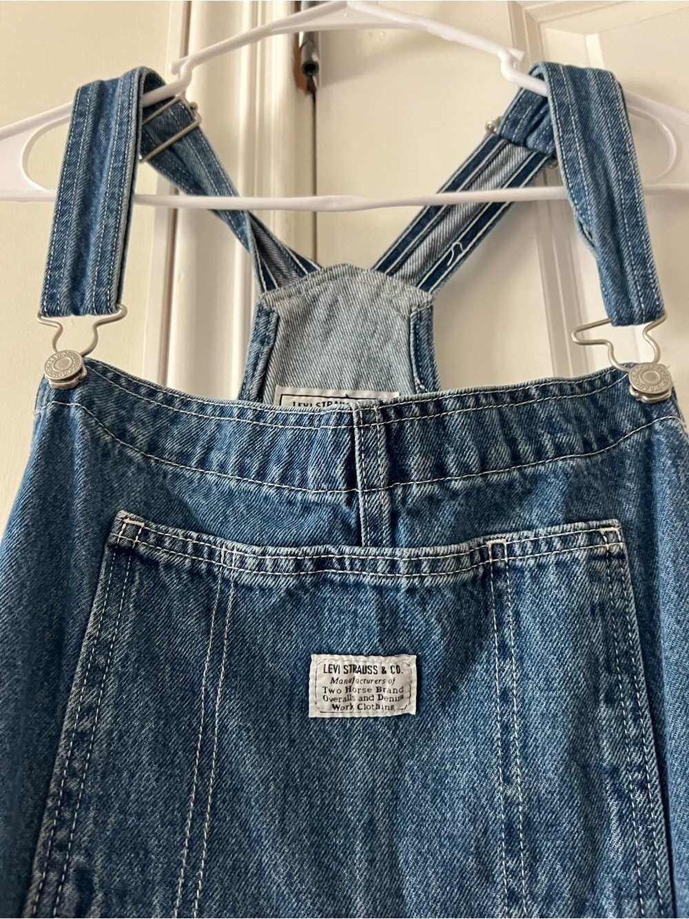 Levi's Blue Denim Short Overalls Romper - Picture 2 of 3